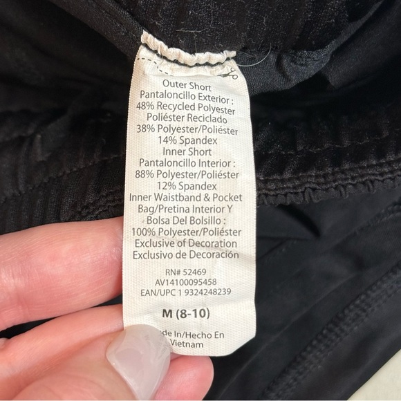 Black Avia Running Shorts Built in Spandex Womens Size M 8 10 high rise waist - Picture 5 of 6